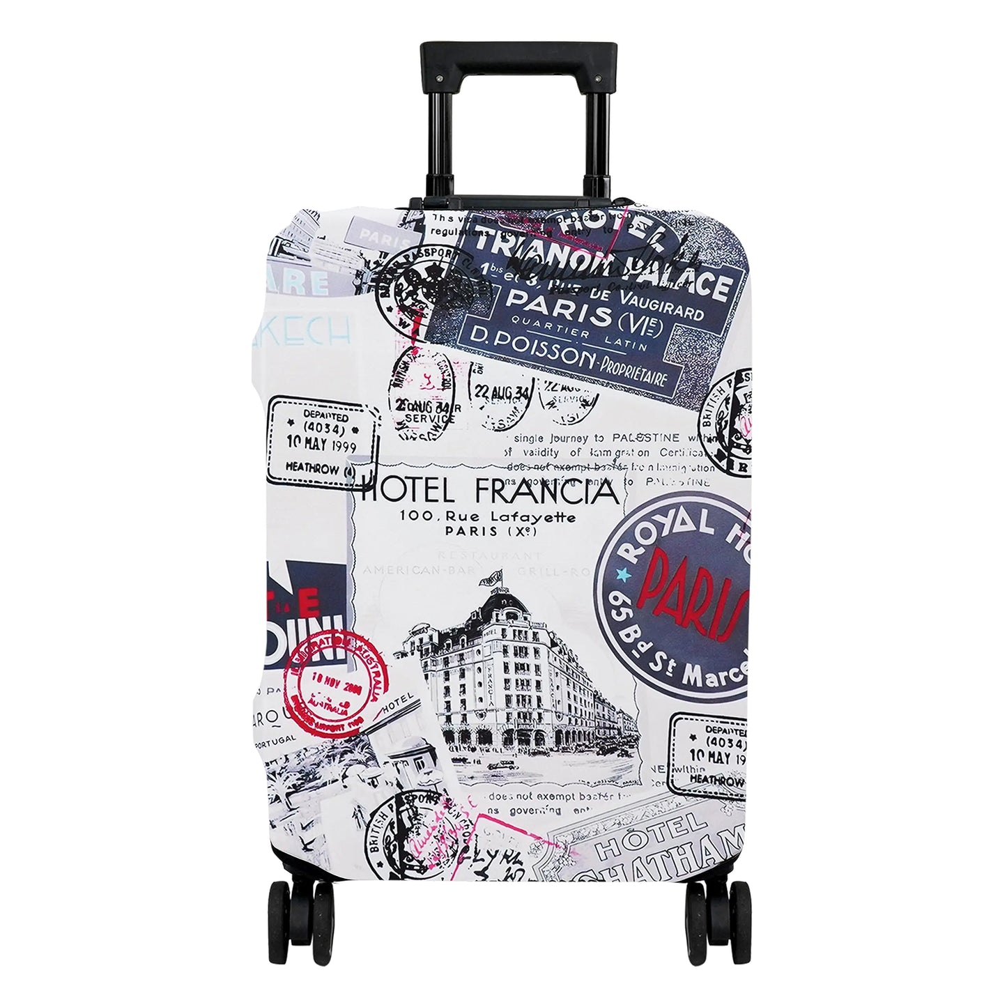 hswosnas Luggage Cover Approved Travel Suitcase Protector Vintage Retro Elastic Washable Baggage Covers for 18-20 inch Luggage(S)