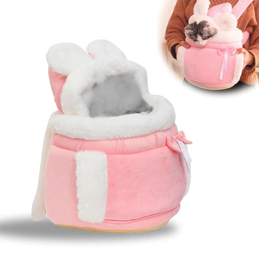 Pet Carrier Bag Cat Bag Carrier Double Pocket Cat Front Pack Carry Bag for Pets Warm Pet Carrier Bag Travel Backpacks for Dogs and Cats Backpack (Pink Medium)