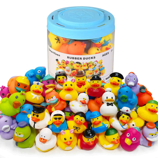 SmartYeen 30pcs Rubber Ducks Bath Toys for Toddlers 1-3Assorted Duckies bathtime Soft Baby Pool Toys Birthday Gifts